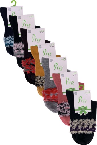 (12'li Paket) Pro Kadın Soket Çorap Bambu Damon (Asorti) - Thumbnail