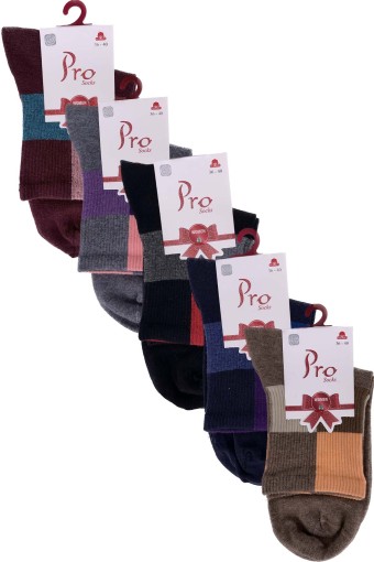 (12'li Paket) Pro Kadın Soket Çorap Gazanya Penye (Asorti) - Thumbnail