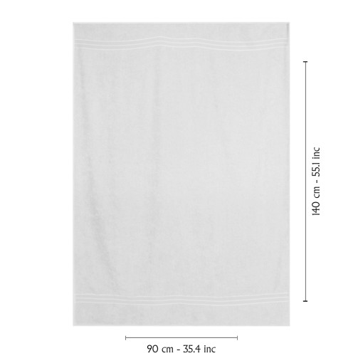 Şelale Unisex Yetişkin Banyo Havlusu Can 90x140 (Beyaz) - Thumbnail
