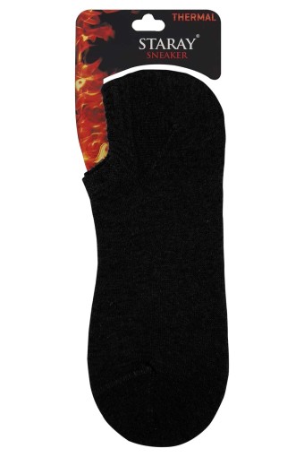 Staray Erkek Karde Sneakar Çorap Taban Altı Havlu (Siyah) - Thumbnail