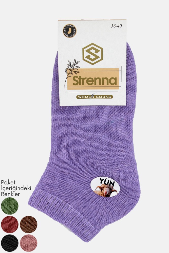 STRENNA - (12'li Paket) Strenna Kadın Lambswool Patik Çorap (Asorti)