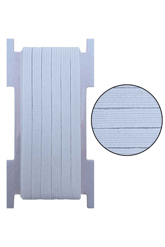 TEKİŞ - Tekiş Lastik Paça Lastiği 6 mm 10 Mt Süper Yassı (Beyaz)