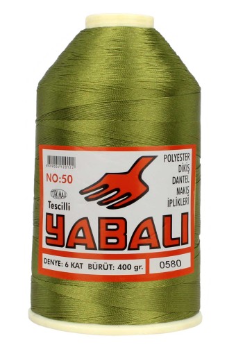 YABALI - Yabalı Dantel İpliği No:50 400 Gr Polyester Renkli (0580)