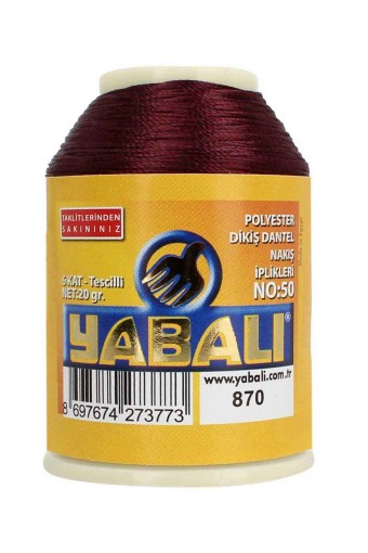 YABALI - Yabalı Nakış İpliği Polyester No:50 20 Gr (0870)