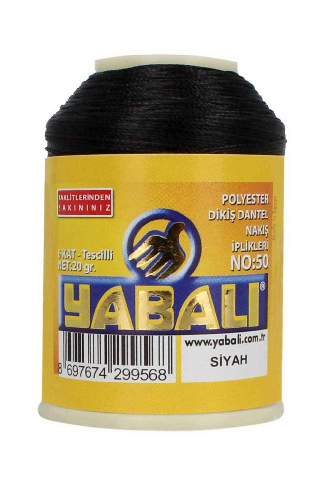 YABALI - Yabalı Nakış İpliği Polyester No:50 20 Gr (Siyah)